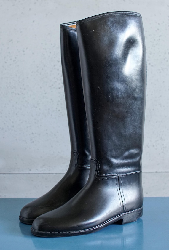 Bottes d'équitation noire en cuir avec détails paillettes - Sport & Plein air