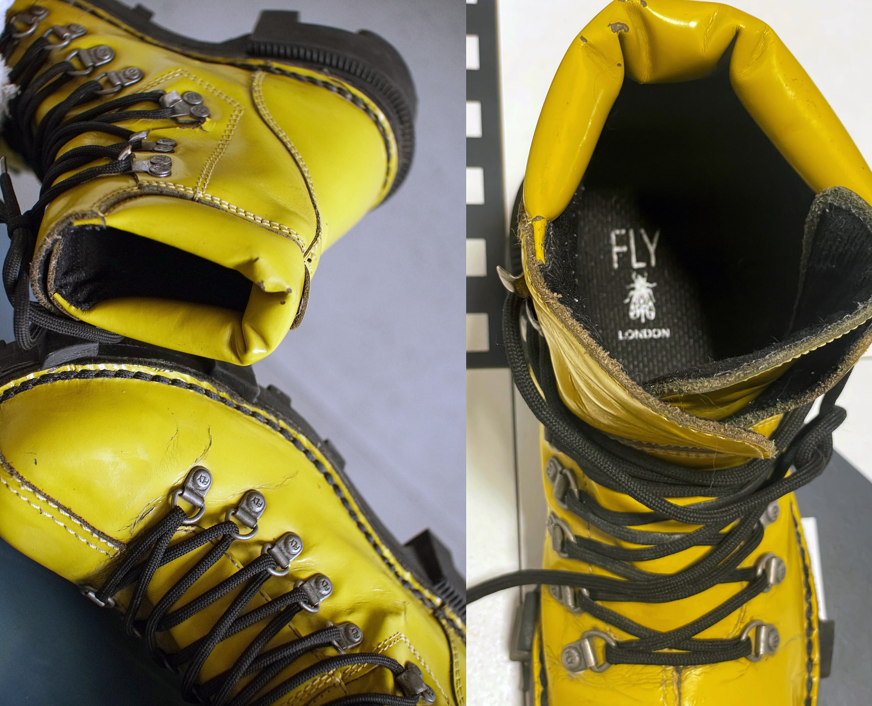 RESERVED/// FLY London Unique Yellow/black Rave Techno Low