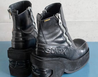 EUR39 US8.5 SONAX Platform Boots Super Rare MEGA Platform 90s