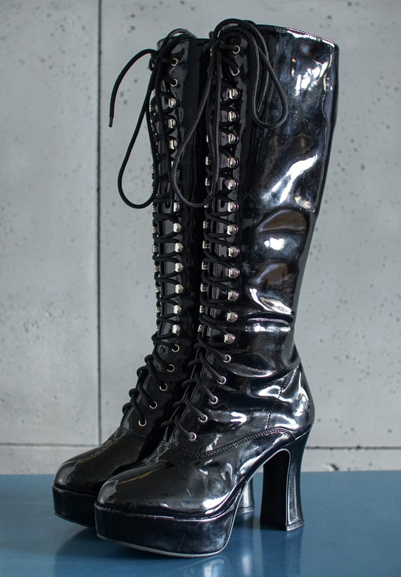 EUR38 US7.5 Vintage Funtasma High Heel Fetish Platform Boots Goth