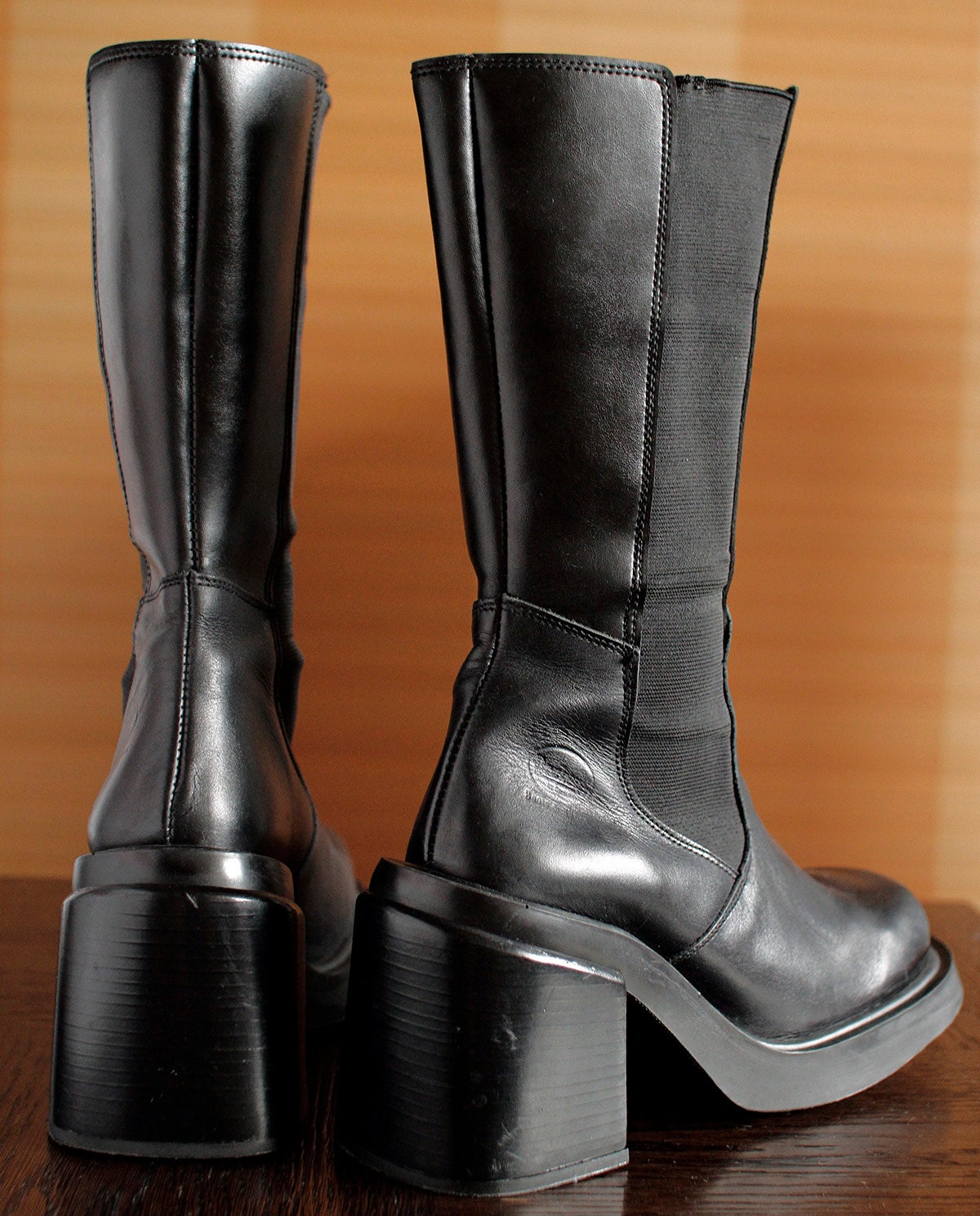 Reserved// Dockers biker platform boots goth 90's Club Kid - Etsy België