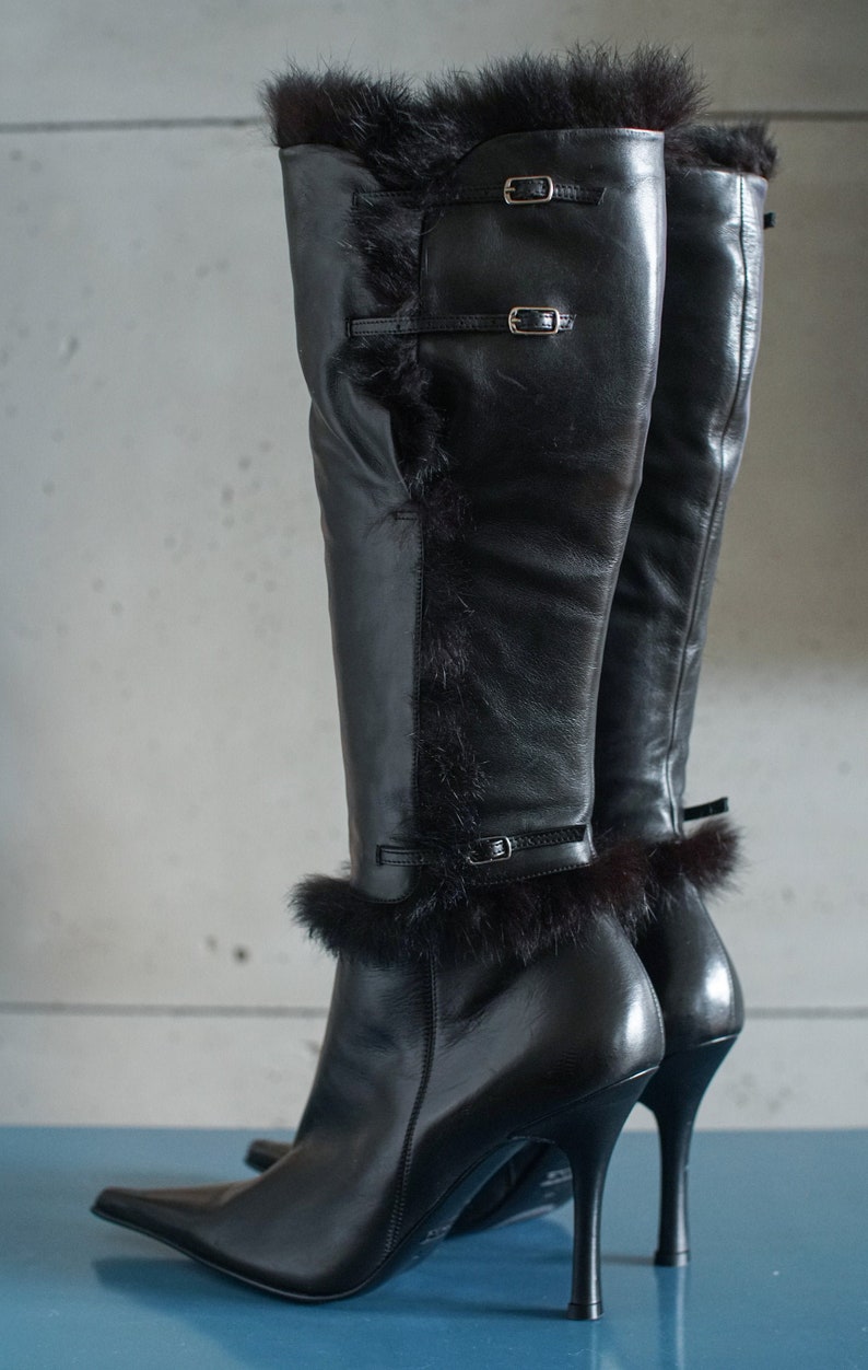 pointy knee high boots