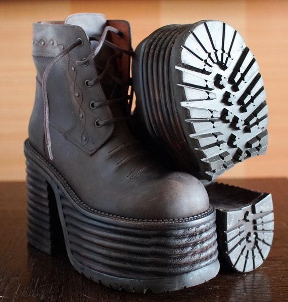 BUFFALO super high platform boots 90's Club Kid G… - image 8