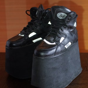 BUFFALO Tower 15cm High Techno 2000 Black Platform Rave Club Kid ...