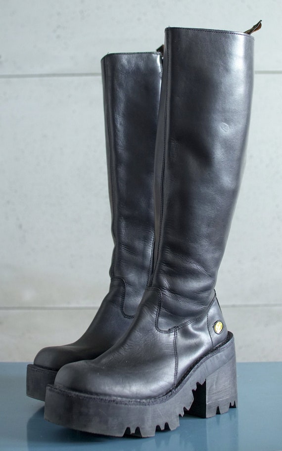 retro platform boots