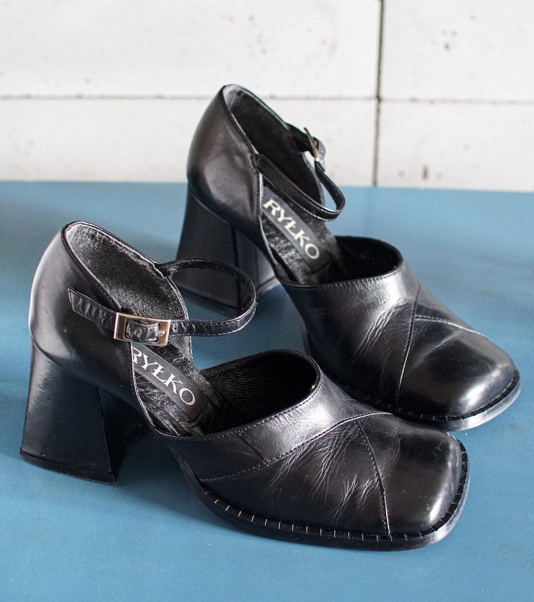 Vintage Funky Design Mary Janes RYŁKO Wednesday Y2k 37 Etsy