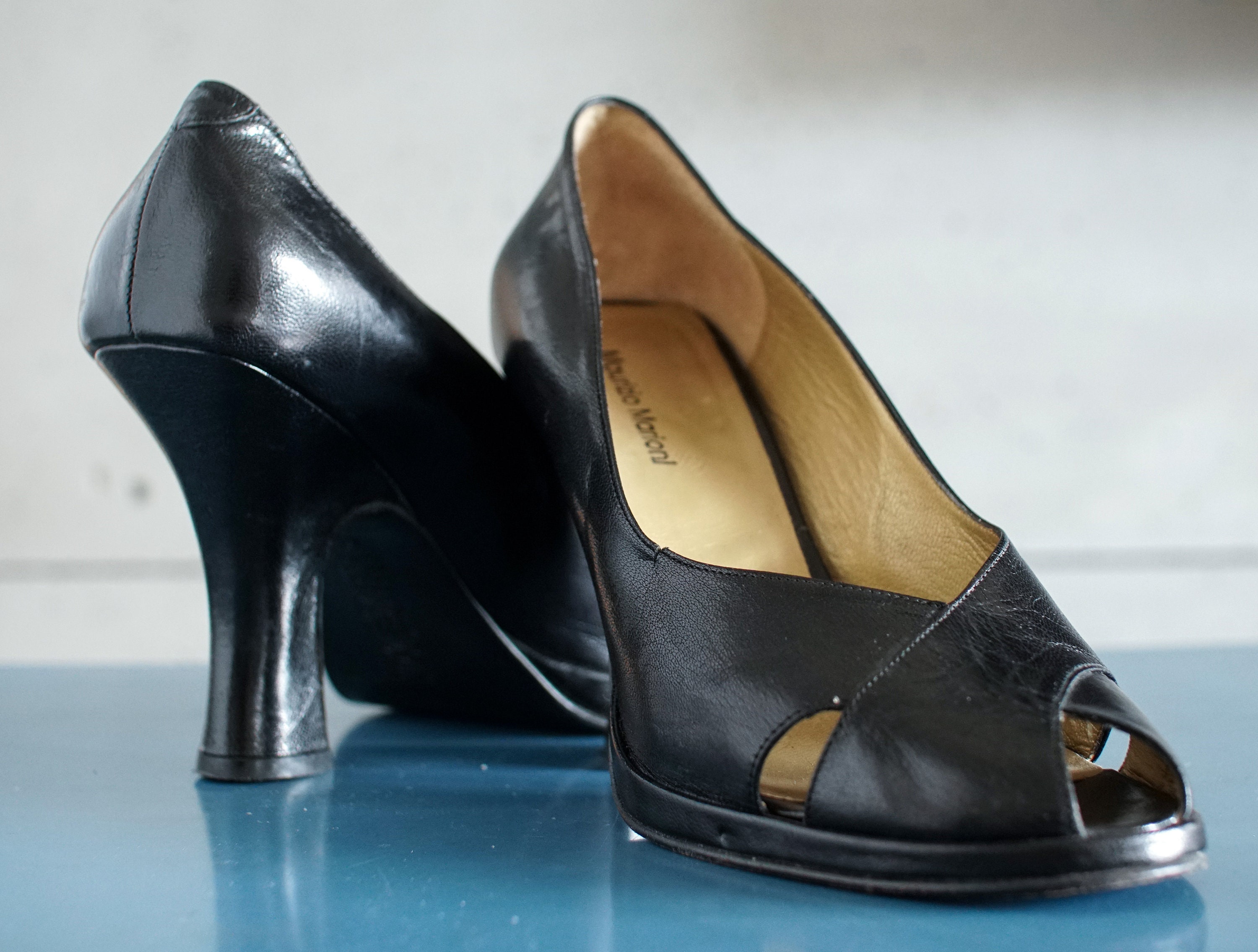 EUR40 US9 Maurizio Marioni Vintage Designer High Heel Peep