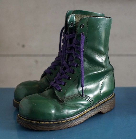 vintage Dr Martens Steeltoe green made in ENGLAND