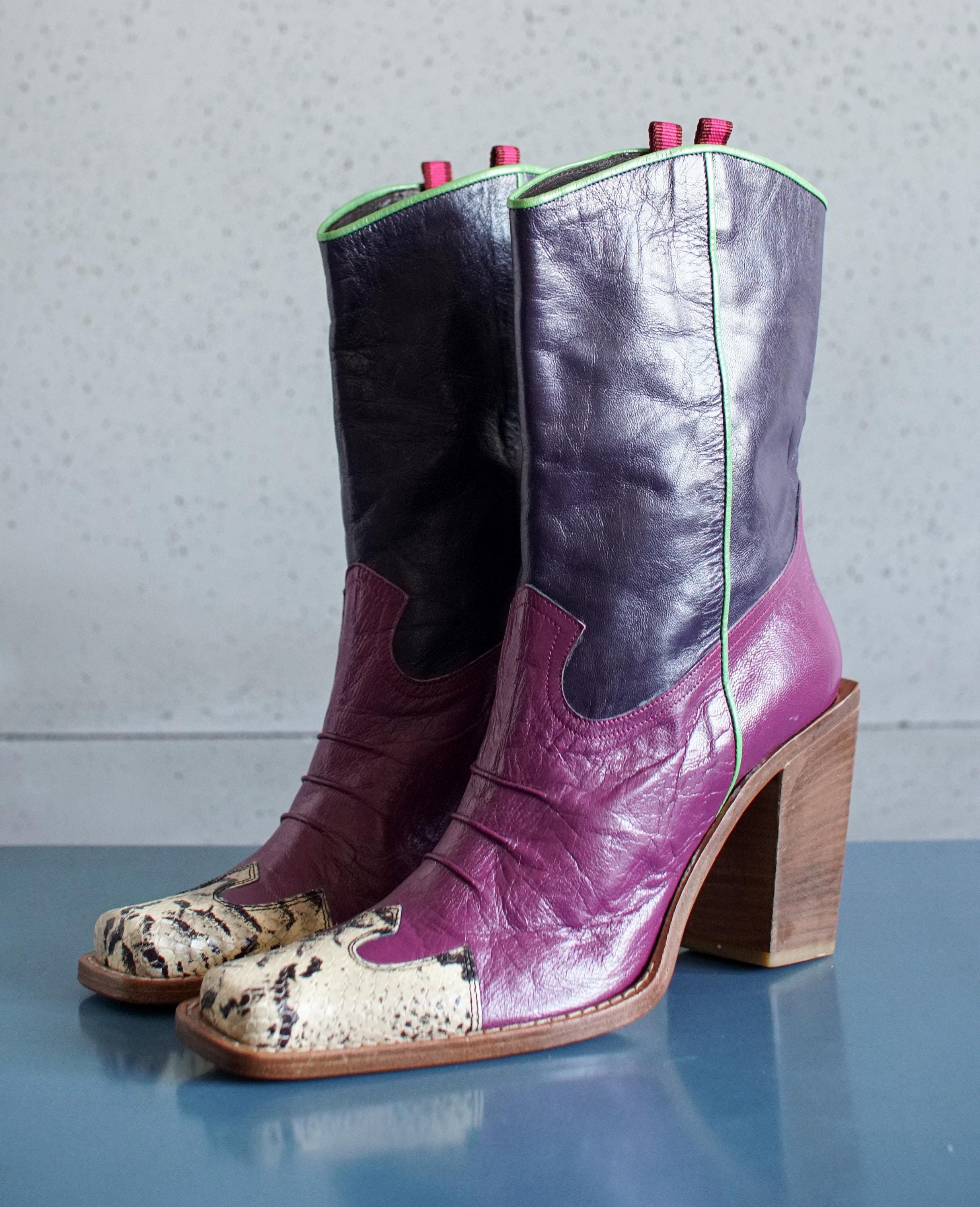 最終価格！！miumiu ビンテージ　ウエスタンブーツ Miu Miu Cowboy Boots - Etsy