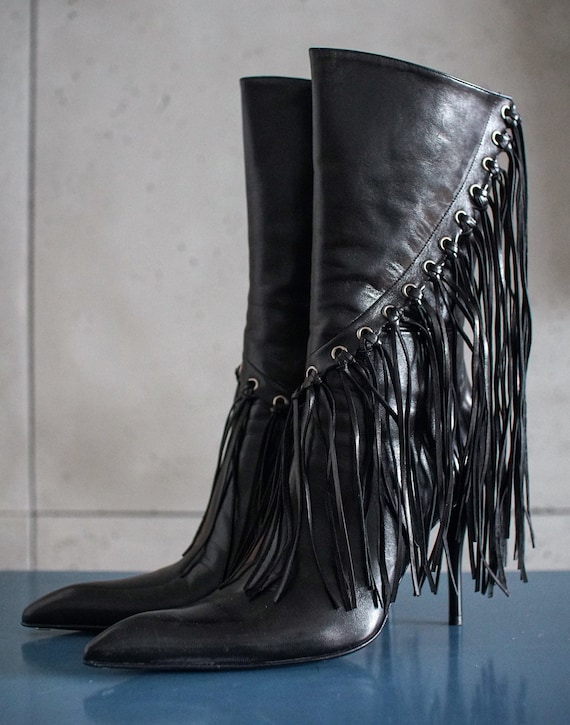 GIANMARCO LORENZI Mega Pointy Vintage Boots GML 40 - Etsy Singapore