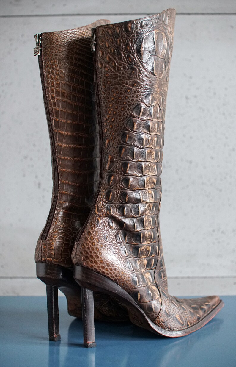 Women's Western Cowgirl Boots - Pointed Toe, Pull-On, Studded & Embroidered With Chunky 3" Heel