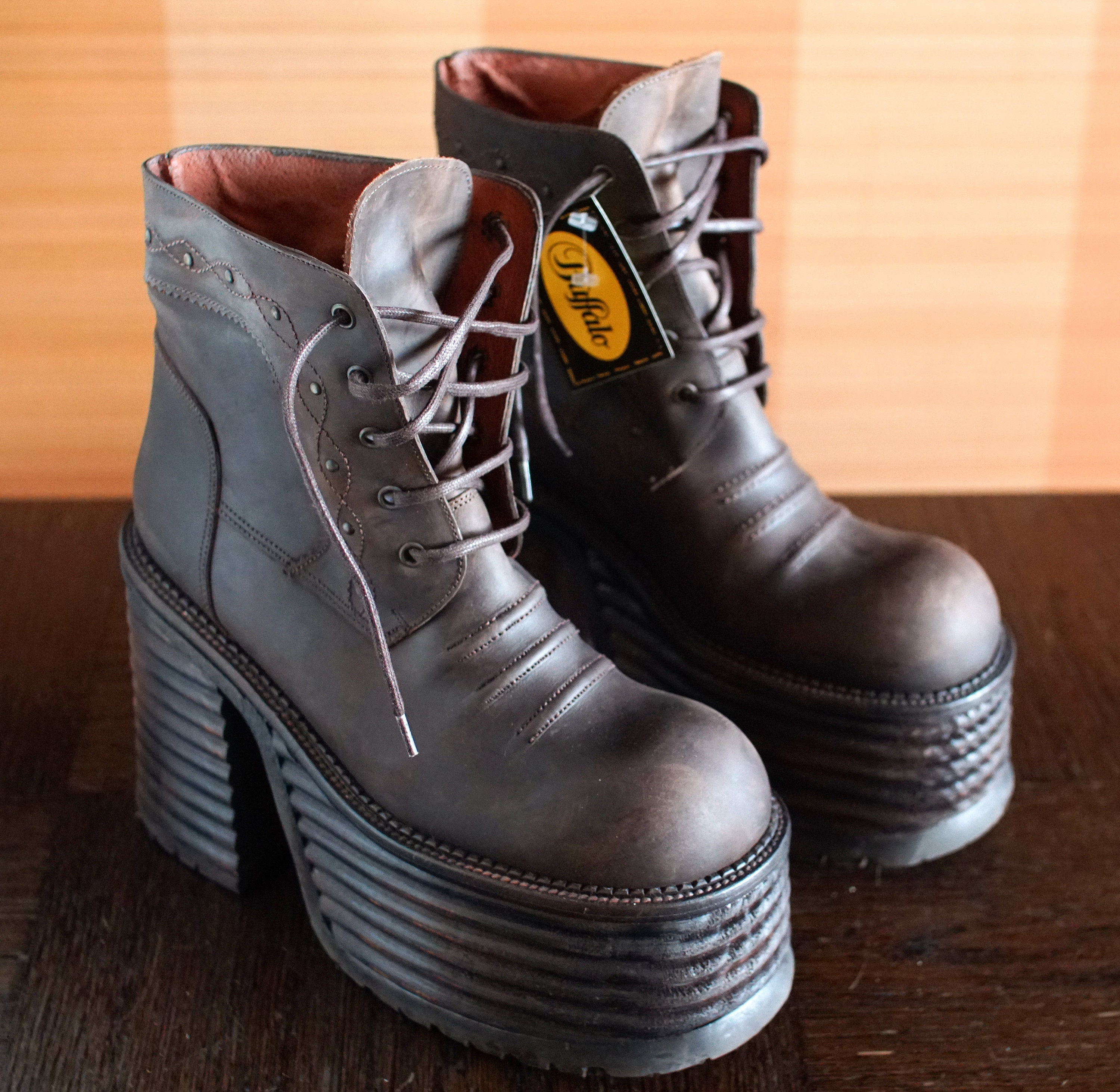 BUFFALO Super High Platform Boots 90 s Club Kid Grunge Gothic 90s