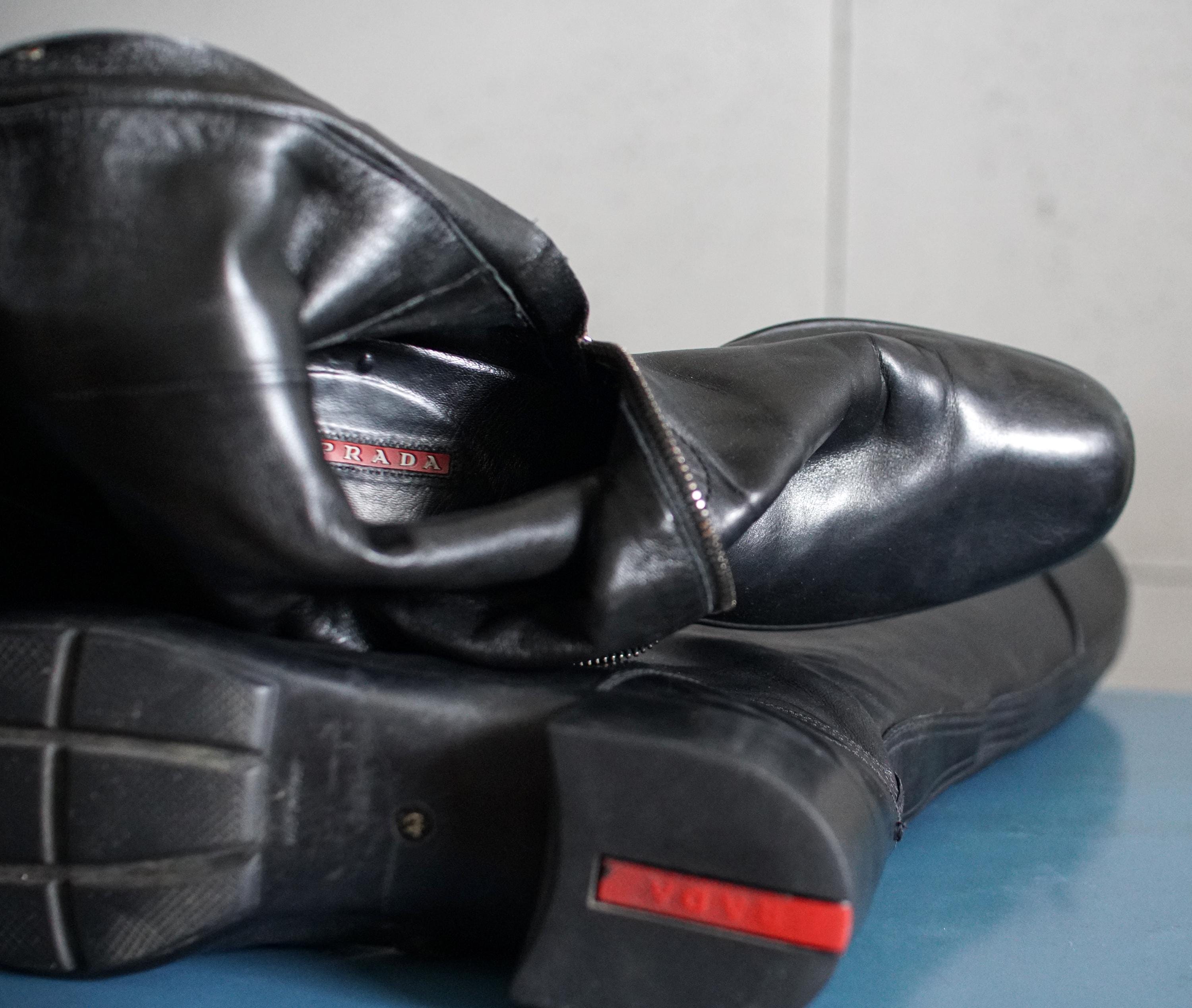 EUR40 US9 PRADA Classic Vintage Boots Prada Linea Rossa - Etsy