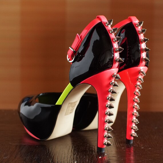 El Dantes y2k vintage neon color studded platform