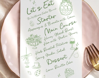 Easter Menu Template: Spring Garden Party Decor (Editable Canva Template 348)
