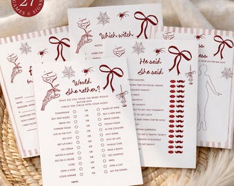 Halloween Bridal Shower Games Bundle: Till Death Do Us Party (Editable Templates 677)