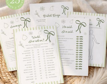 Pear Bridal Shower Games,  Perfect Pair Bachelorette Activities (Editable Canva Templates 947)