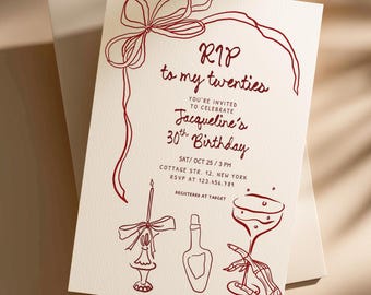 Halloween 30th Birthday Invitation: RIP to My Twenties  (Editable Canva Template 677)