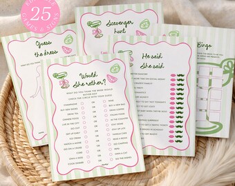 Margs and Matrimony Bridal Shower Games Bundle: Tequila & Tanlines (Editable Template 358)