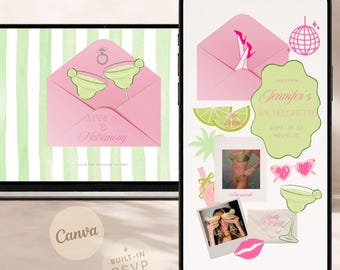 Margs and Matrimony Bachelorette Website: Fiesta Bridal Digital Invitation (Editable Template 358)