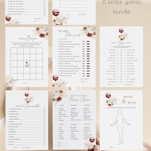 Editable Wine Bridal Shower Game Bundle, Cheers to Love Bridal Shower Games, Vino Before Vows Games, Printable Instant Download 785