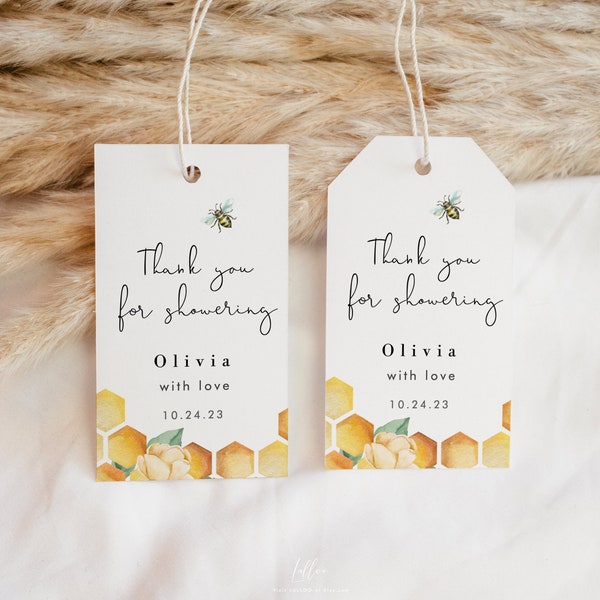 Bee Bridal Shower Favor Tags Template, Meant to Bee Bridal Shower Labels, Honey Bridal Brunch Favor Tag, Honey Wedding, Instant Download 311