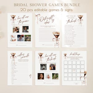 Love is brewing Bridal Shower Games, Espresso Martini Hen Party Games, A Tini Bit Closer Games Bundle Template Editable Digital Download 380 image 4