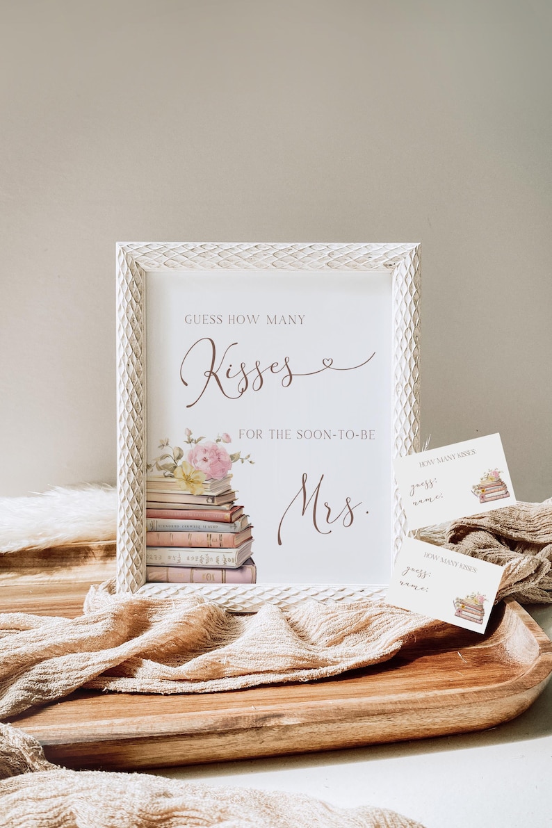 Storybook Bridal Shower Games Editable, A New Chapter Begins Bridal Games, Floral Her Next Chapter Book Stack Template Digital Download 385 image 7