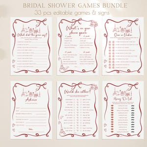 Parisian Bridal Shower Games Bundle: Editable France Theme, She Said Qui (Digital Download 208)