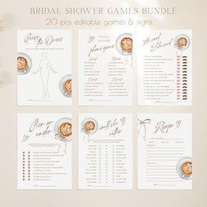 Coffee Love is Brewing Jeux de douche nuptiale, Coffee Hen Party Games, Coffee Lovers Games Bundle modèle Modifiable en téléchargement numérique 381