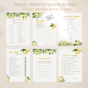 She Found Her Main Squeeze Game Bundle, Lemons Bridal Shower Games Printable, Italian Bridal Shower, Instant Download 011