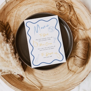 Handwritten Italian Menu Template, Lemons Wavy Menu Printable, Mediterranean hand drawn Wedding Menu Scallop, Editable, Instant Download 544 image 5