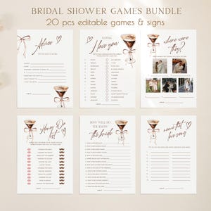 Love is brewing Bridal Shower Games, Espresso Martini Hen Party Games, A Tini Bit Closer Games Bundle Template Editable Digital Download 380 image 2