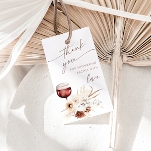 Wein Brautdusche Favor Tags Vorlage, Prost auf die Liebe Brautparty Geschenketiketten, Weingut Braut Brunch Favor Tag, sofort bearbeitbar 785