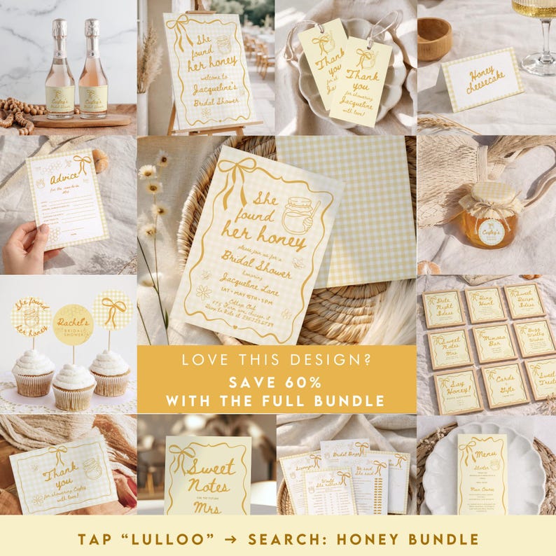 Sie fand ihren Honig Brautdusche Spiele Bundle: Bee & Check (editierbare Canva Vorlage 345) Bild 10