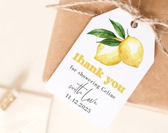 Main Squeeze Bridal Shower Favor Tags Template, Lemon Bridal Shower Labels,Italian Favor Tags, Citrus thank you, Instant Download 011