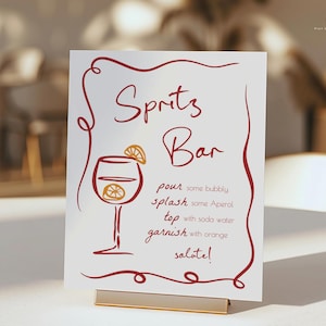 Aperol Spritz Bar Schild Hand gezeichnet bearbeitbar, italienisches Signature Cocktail Poster, das ist Amore Getränkekarte, Vorlage Download 205