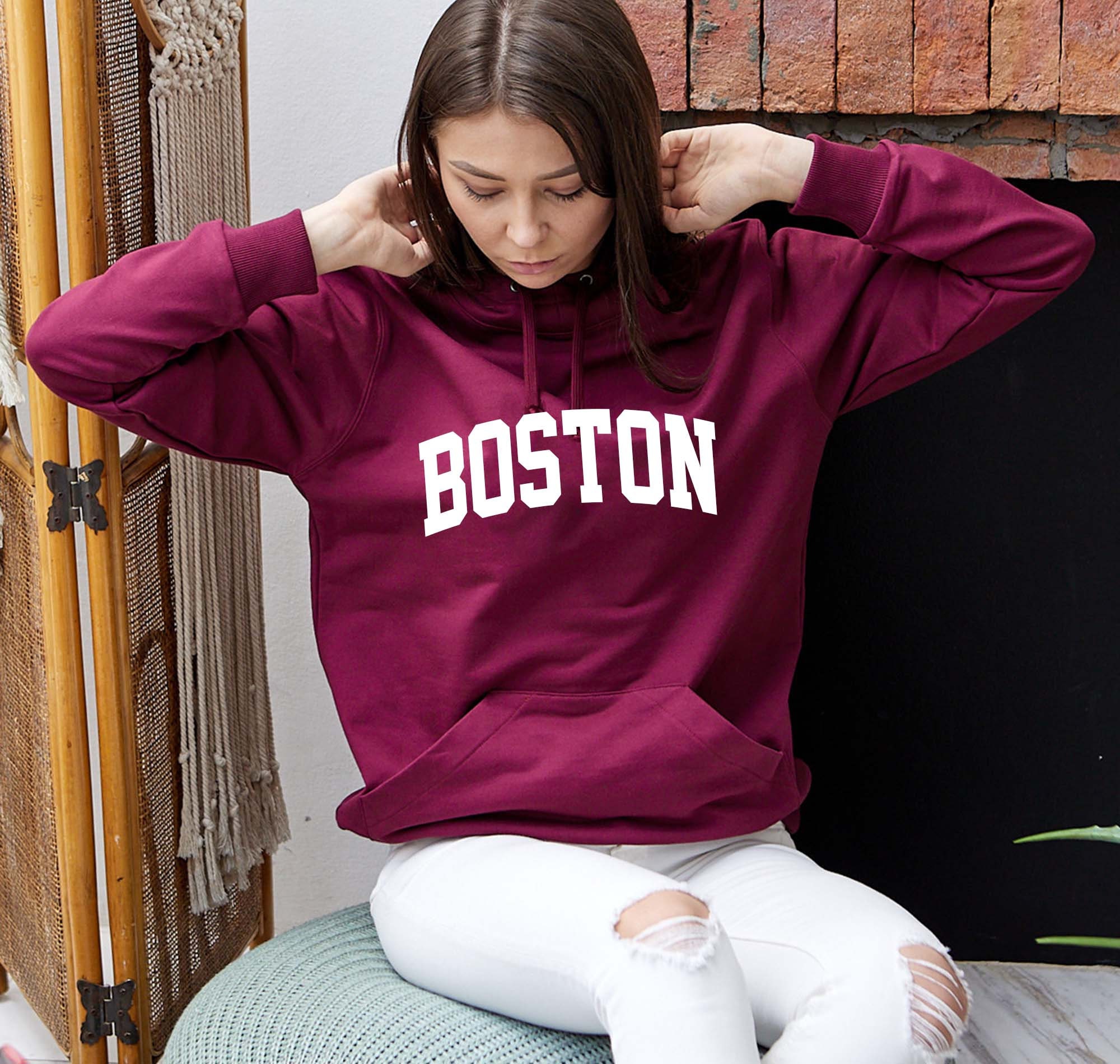 Boston Sweatshirt Jumper Pullover Sweater Hoodie Cute Etsy