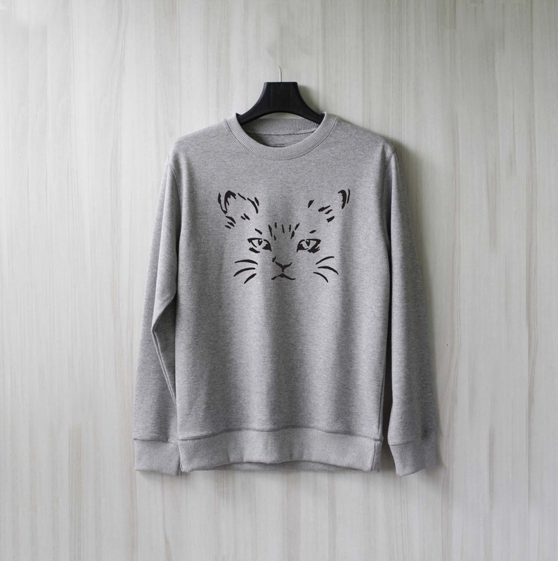 Cat Sweatshirt Meow Kitten Cat Sweater Women Jumper Pullover | Etsy