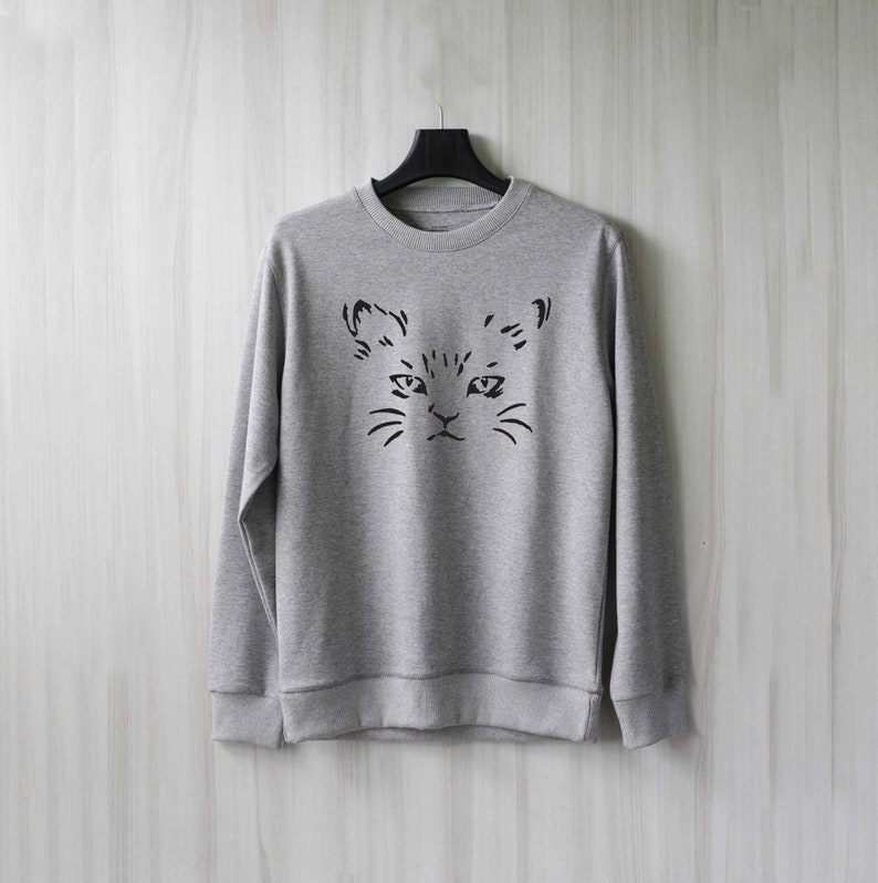 Cat Sweatshirt Meow Kitten Cat Sweater Women Jumper Pullover Etsy