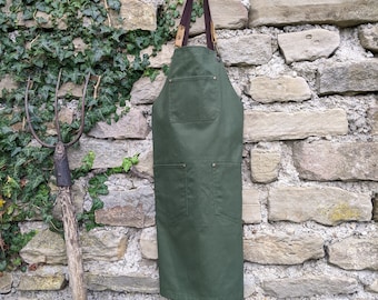 Apron green yellow | Unisex | Garden | Cooking | 2 Colours | Double sides | Multi pockets | Garden Tool | Kitchen | Green Gift | Gardening