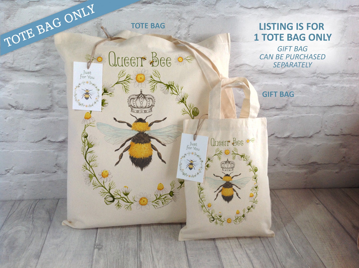 Queen Bee Tote Shopping Bag Beekeeper gift | Etsy