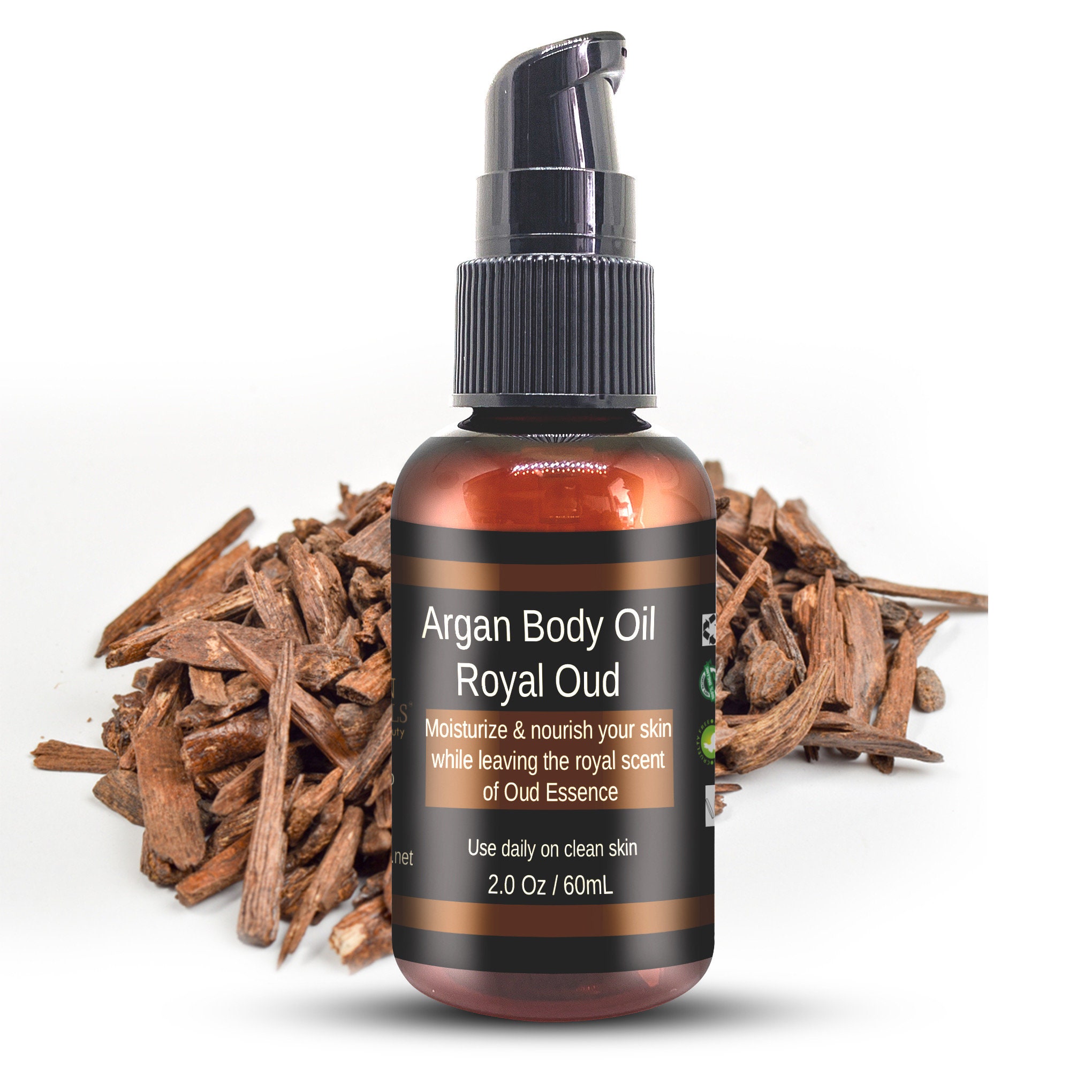 Pure Argan Body Oil w/ Royal Oud Essence 2oz Etsy