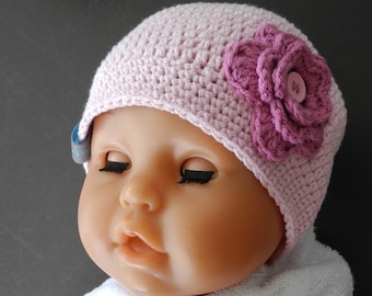 Mütze Häkelmütze Beanie Mädchenmütze Häkelmütze Baby gehäkelte Mädchenmütze  Sommermütze Sommer Baumwollmütze