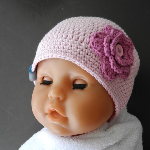 Mütze Häkelmütze Beanie Mädchenmütze Häkelmütze Baby gehäkelte Mädchenmütze  Sommermütze Sommer Baumwollmütze