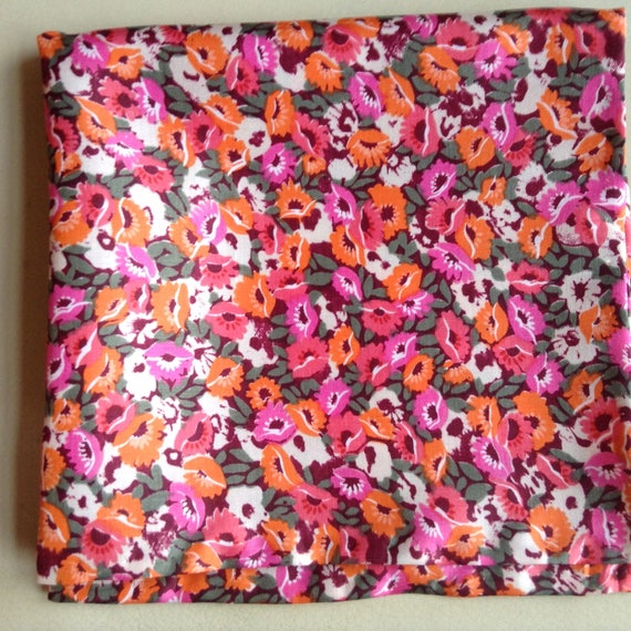 Autumn flowers Liberty of London silk pocket square