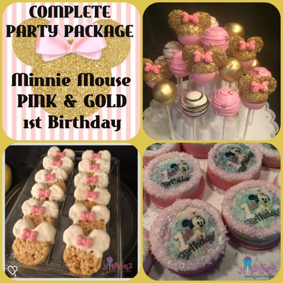 Party Package Minnie Mouse Rice Krispie Treats Cake Pops And