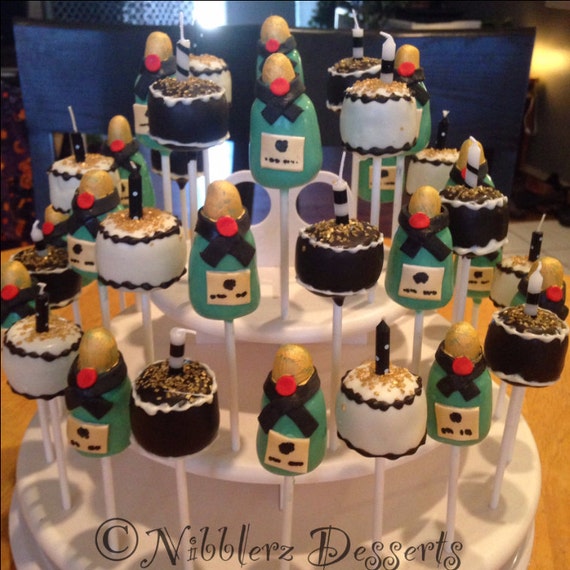 12 Champagne Bottles And Cake Birthday Cake Pops Adult Moet