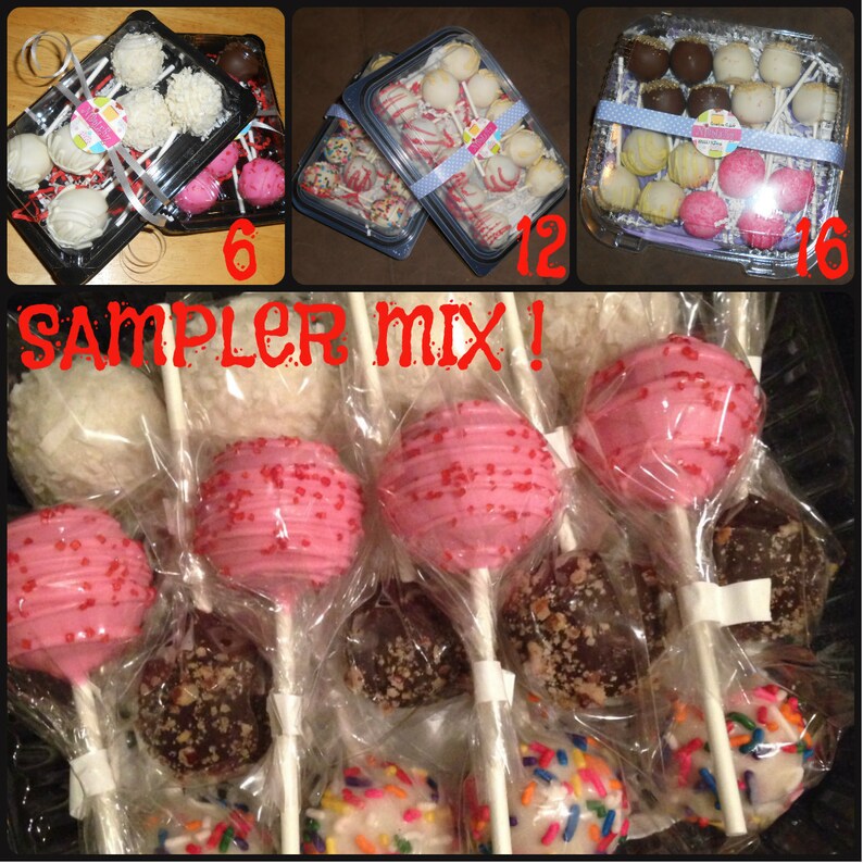 Sampler Box Of Cake Pops 6 12 Or 16 In Ea Box You Choose Etsy