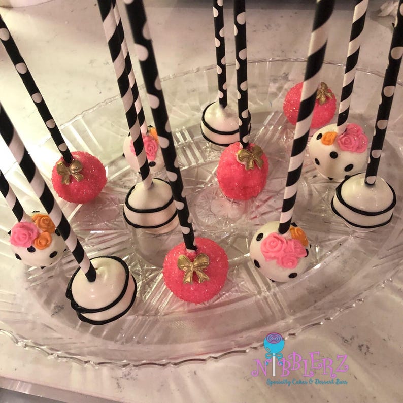 Kate Spade Inspired Designer Cake Pops In Stripes Polka Dot Etsy